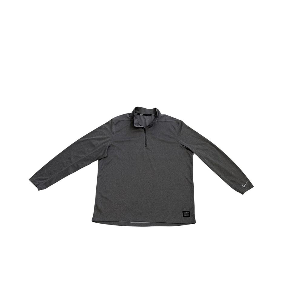 Nike Golf Dri Fit Quarter Zip Grey Pullover Long Sleeve Shirt Size Men's XL